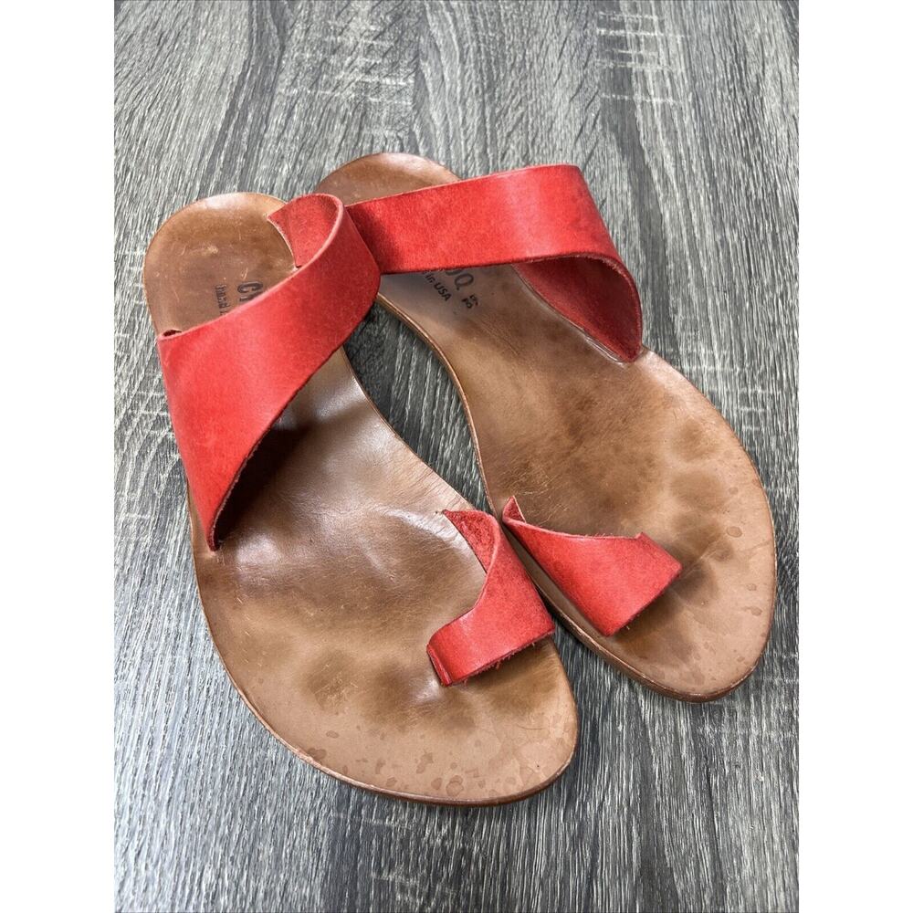 Cydwoq Hillary Toe-Ring Red Brick Leather Handmade USA Sandals Sz EU 39 / US 8